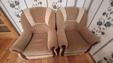 контакт хом мебель: Б/у, Классический диван, 2 кресла, Диван, Без подьемного механизма, Раскладной — 4