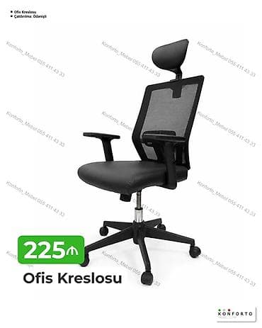 Ofis kreslosu - Ergonomik dizayn: tənzimlənən başlıq, bel dəstəyi və