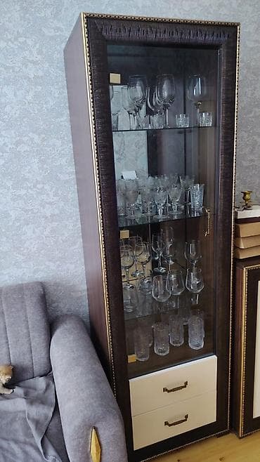 set mebel: Qonaq otağı mebel dəsti Tərkibi: - 1 ədəd vitrİN şkafı (geniş): ön — 2