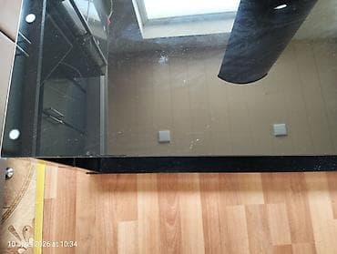 ref: Düz TV altlığı, Polkalı, Şüşəli — 5