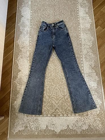 DK49 Jeans brendinin qadın üçün kot şalvarı - Model: yuxarı bel