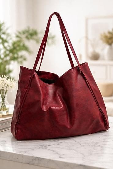 keratin e: Qadın çanta dəsti – zərif və funksional modellər - Bordo rəngli kroko — 4