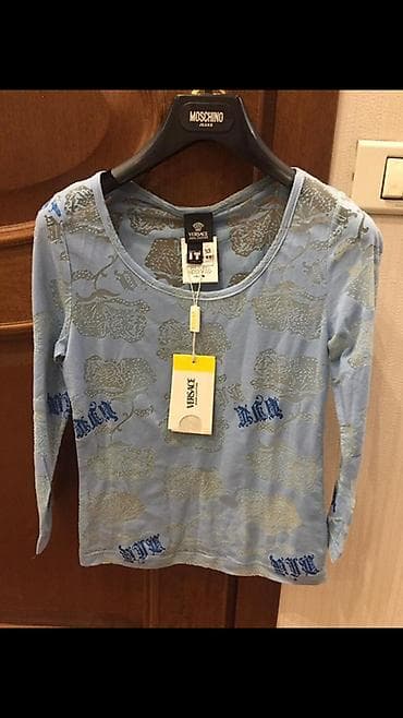 sirqa sekilleri: Versace Jeans Couture qadın köynəyi - Rəng: açıq mavi - Naxış: bütün — 1