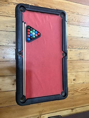 bilyard mini: Uşaq ölçülü mini bilyard/pooл masası dəsti - Kompakt masa: qırmızı — 1