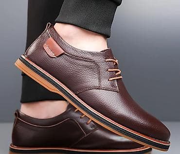Kişi üçün klassik üslubda gündəlik ayaqqabı dəri - Rəng: tünd