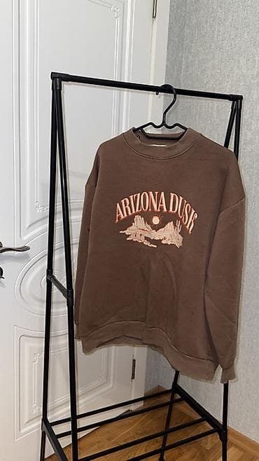 xez: Qəhvəyi rəngdə “Arizona Dusk” yazılı sweatshirt - Model: klassik kruq — 1