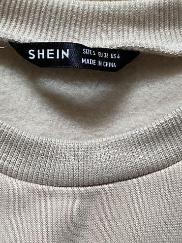 usta geyimleri: Məhsul: SHEIN sweatshirt - Rəng: ağ / bej - Ölçü: S (EU 36, US 4) - — 2