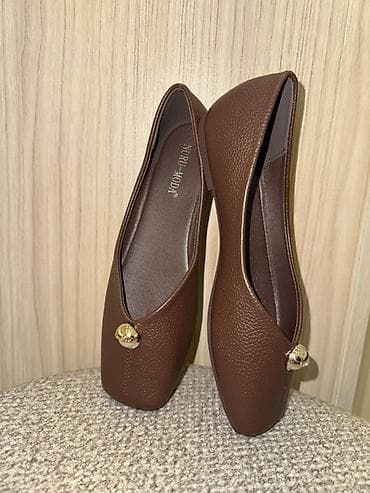 Балетки: Qadın baletkaları – NURI-MODA - Model: yumşaq teksturalı dəri — 3
