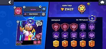 Brawl Stars oyun hesabı - Kupa yolu: 21 427 - Prestij: I, ümumi
