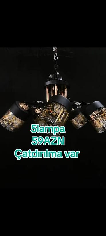 Çılçıraq, 5 lampa, Metal