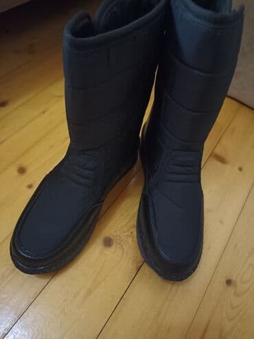 утепленные резиновые сапоги: Qara rəngli qış çəkmələri - Model: isti, uzun boğazlı, yüngül qış — 3