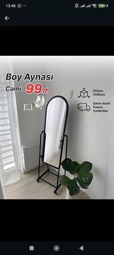 Güzgü Döşəmə üstü, Çərçivə ilə lalafo.az -da Güzgü Döşəmə üstü, Çərçivə ilə