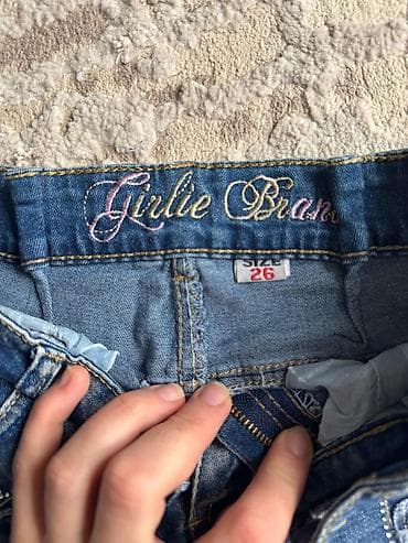 vilvet şalvar: Qız üçün zinətli cins şalvarlar – 2 ədəd dəst - Brend: Girlie Brand - — 4