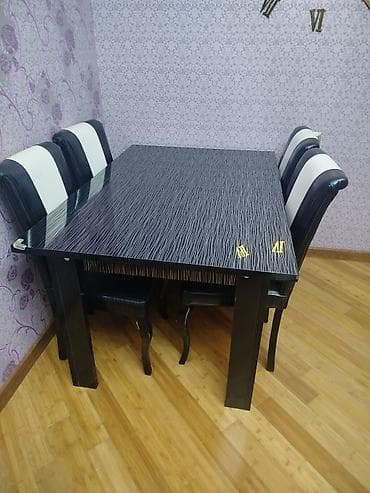 2ci el kravat: Mətbəx üçün, İşlənmiş, Açılan, Dördbucaq masa, 6 stul — 3