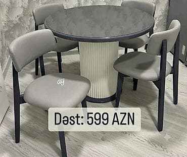 Mətbəx üçün, Yeni, Yumru masa, 4 stul