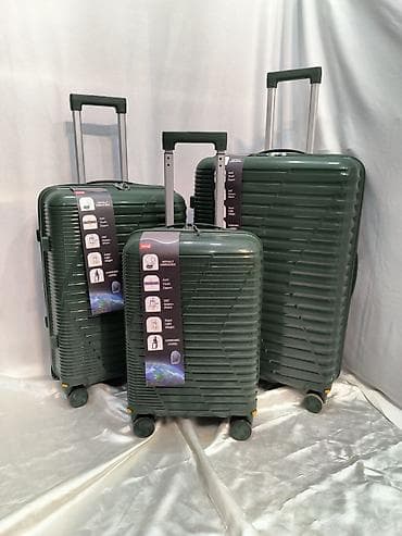 CD, DVD disklər və kassetlər: Sərt korpuslu səyahət çamadan dəsti - Ölçülər: 3-lü set (kabinə uyğun — 3