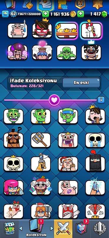 Əskinaslar: Clash Royale hesabı – “ALPHA ELCHIN” - Kral səviyyəsi: 62 - Klan — 7