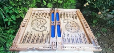 Velosiped aksesuarları: Əl işı taxta nərd dəsti - Material: bərk ağac (tam ağacdan yığma) — 10