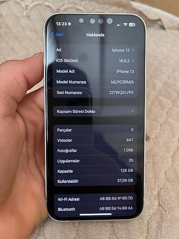 apple 13 pro max: IPhone 13, 128 GB, Ağ, Face ID — 6