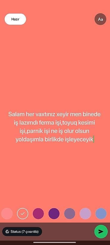 aşpaz iş elanları 2024: Xidmət: Ferma işi üçün ailəvi işçi axtarışı Təsvir: - Ferma və bağ — 2