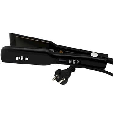 daraqlı fenlər: Braun saç düzləndiricisi – qara rəngdə, kompakt və istifadəsi rahat — 1