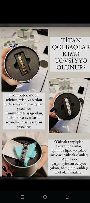 Zərgərlik əşyaları: Titan maqnit qolbaqlar — 1