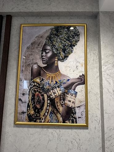 Декор и интерьер: Dekorativ tablo – afrikalı motivli portret - Texnika: yüksək — 5