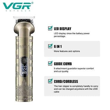 VGR 109 - Universal Trimmer dəsti 5in1 6000RPM 1200mah TYPC . 🆕Bütün — 3