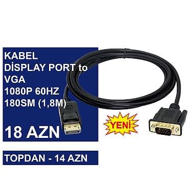 es: VGA kabellər ⭐Display Port to VGA 1,8m 1080P 60HZ – 18 AZN (Topdan 14 — 5