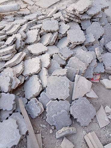 şablon: Beton dekorativ səki daşları (şablonlu) - Material: vibro-press beton — 2