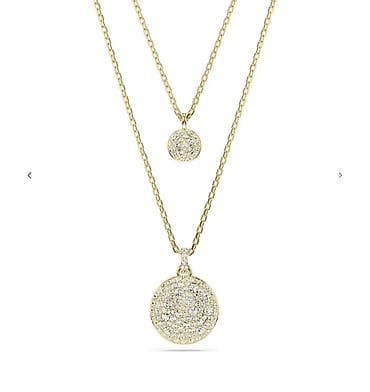 sep ucuz: Swarovski Sublima Katlı Kolye – iki qatlı dizayn - Rəng: Ağ daşlar — 4