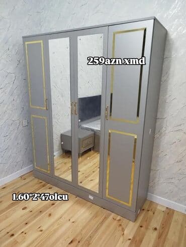 kalidor ucun alcipan fiqurlari: Açılan, 4 qapılı Düz dolab, Qarderob, paltar dolabı — 1