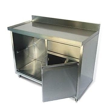 Paslanmayan poladdan hazırlanmış sənaye mətbəx masası-dolab -