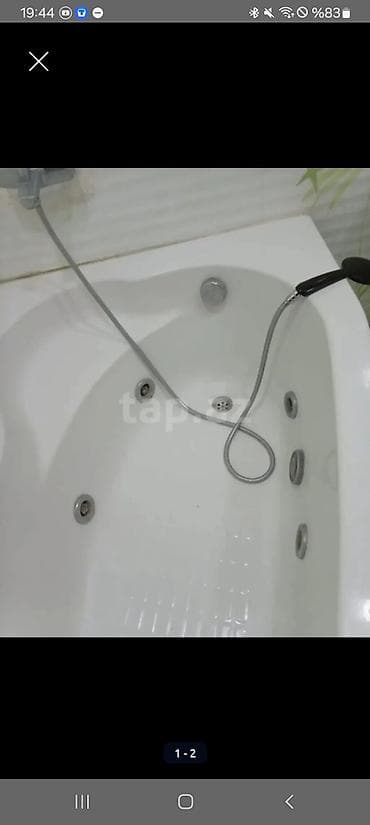 divar panel: Hidromassajlı vanna (jacuzzi) - Künc tipli, dərin kasa dizaynı - — 2