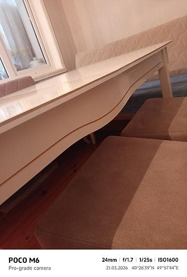 12 neferlik stol: Mətbəx masası, Açılan, MDF, Dördbucaq masa — 2