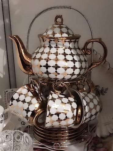 Qab-qacaq və mətbəx ləvazimatları: Çay dəsti, rəng - Boz, Şüşə — 2