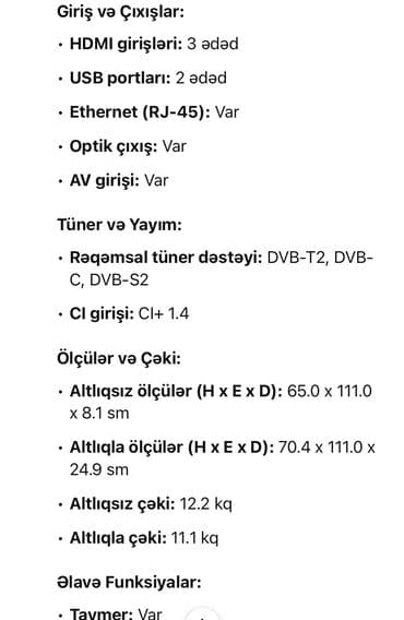 texnomart gence: İşlənmiş Televizor LG LED ekran 49" 4K (3840x2160), Ünvandan götürmə — 5