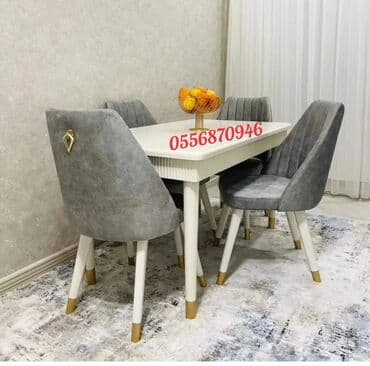 metbex mebileri: Qonaq otağı üçün, Yeni, Açılmayan, Dördbucaq masa, 6 stul — 19