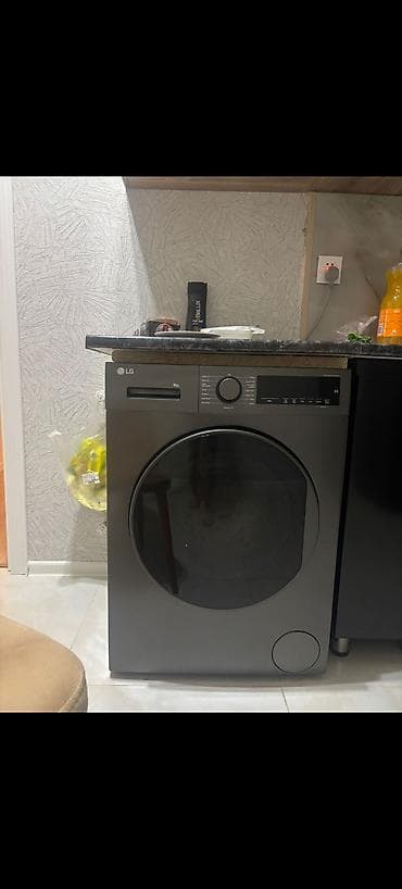 LG önyükləməli paltaryuyan maşın - Rəng: qrafit/boz, qara iri qapı -