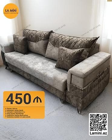 LA MINI divan - Ölçü: 230 sm - Mexanizm: açılan, bazalı - Yastıq