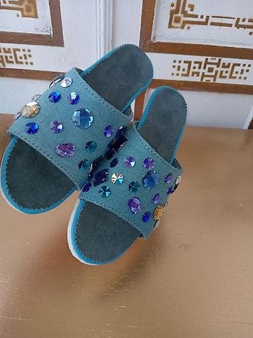 шлепанцы, вьетнамки: Размер: 39, цвет - Синий, Новый — 5