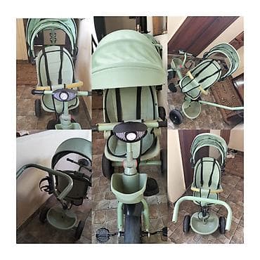 mini velosiped: Uşaq üçtəkərli velosipedi – koçla idarə olunan model - Rəng: açıq — 1