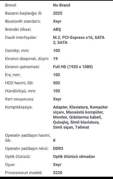 sdd: Masaüstü kompüter və aksesuarlar dəsti – RGB Gaming Set Texniki — 2