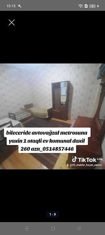 emircanda kiraye evler 2021: 40 kv. m, 1 otaqlı, Kombi, Qaz, İşıq — 1