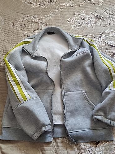 Uşaq geyimi və ayaqqabıları: Boz rəngli idman üslubunda uşaq sviteri (fermuarlı) - Model — 1