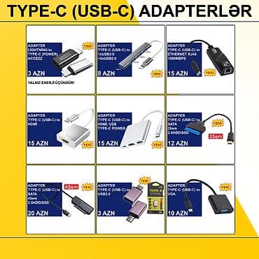 Type-C/USB-C Adapterlər/Konverterlər (Çeviricilər) ⭐Type-C (USB-C) to