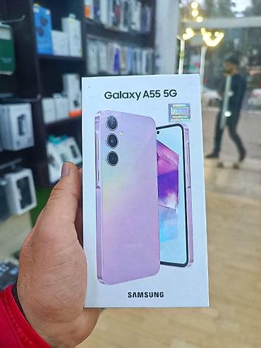 simsiz: Samsung Galaxy A55, 128 GB, rəng - Bənövşəyi, Zəmanət, Sensor, Barmaq izi — 3