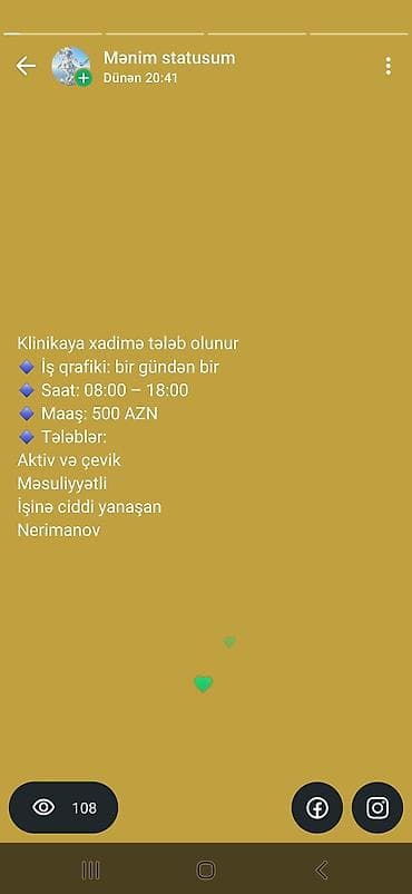 Xadimə tələb olunur, 1/1 lalafo.az -da Xadimə tələb olunur, 1/1