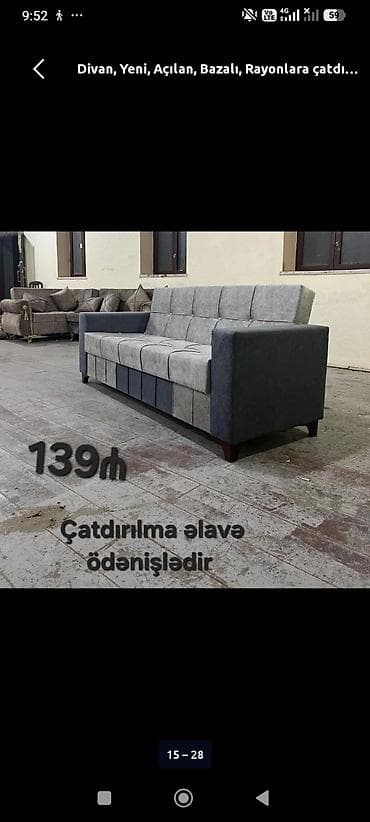 *Divan 139Azn💥* ✔️Rəng seçimi var ✔️Açılan və Bazalı ✔️ Ölçü 200sm — 1