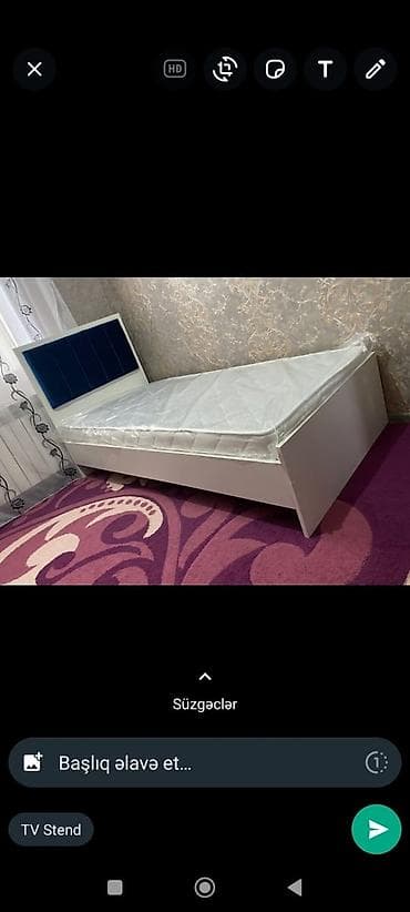 Yeni, Təknəfərlik çarpayı, Bazasız, Matras ilə, Siyirməsiz, Azərbaycan — 2